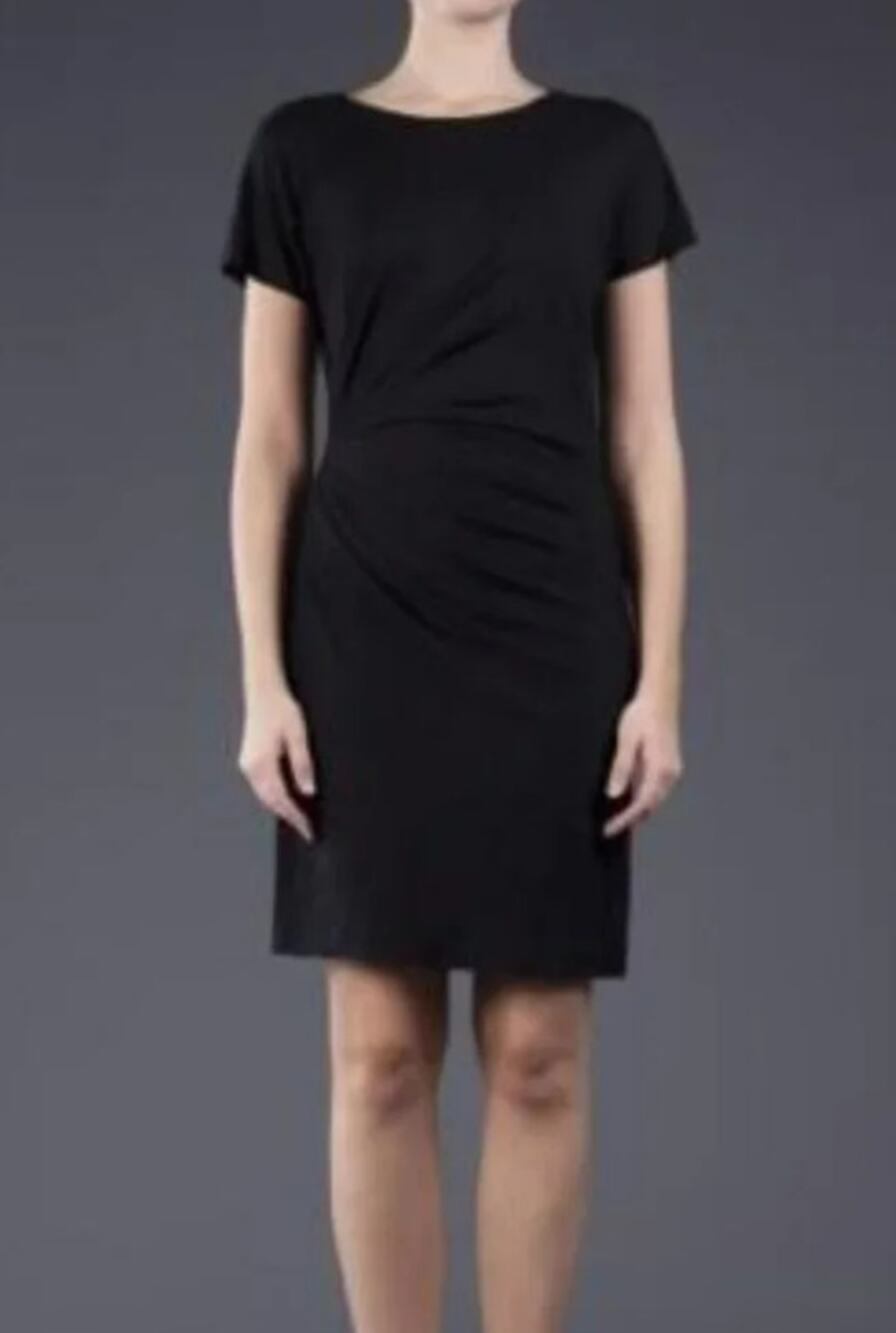 DVF Diane Von Furstenberg Black Melek Ruched Dress M